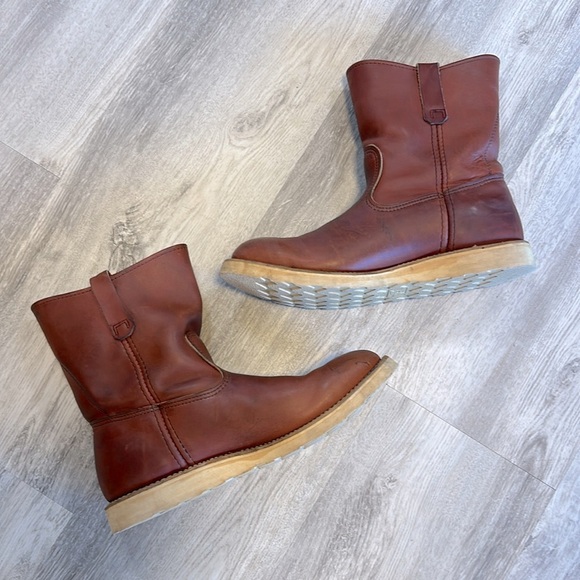 Vintage Red Wing Irish Setter 866 Pecos Traction Tred Pull-On Leather Work Boots - Picture 5 of 12
